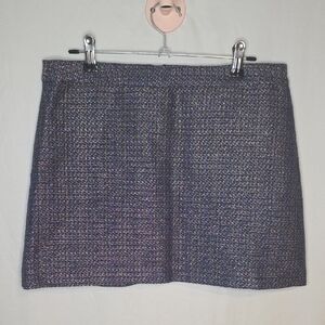 Alice + Olivia Blue And Gold Tweed Mini Skirt